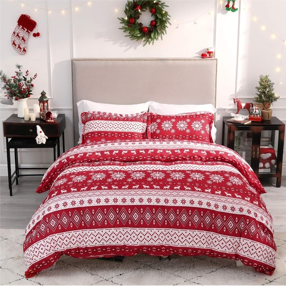 Bedsure Christmas Duvet Cover Set, King Christmas Bedding - Festive Printed - Picture 1 of 4
